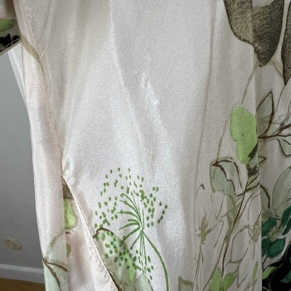 Anthropologie Vanessa Virginia Rainforest 100% Silk Dress Cream Floral Size XSP - Picture 7 of 16